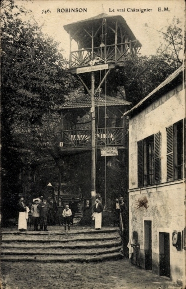 Postcard Robinson Hauts de Seine, observation tower at the inn