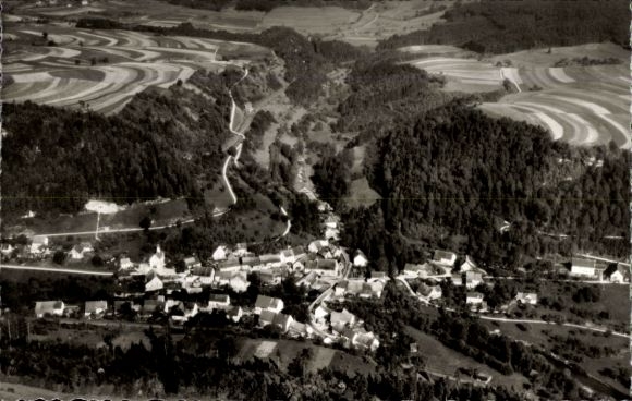 Ak Grimmelshofen Stühlingen im Schwarzwald Baden, Fliegeraufnahme
