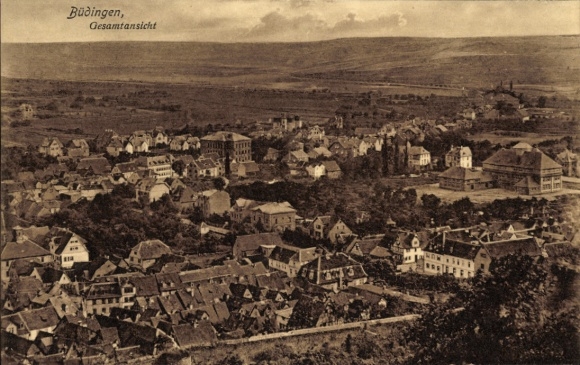 Postcard Büdingen in Hesse, general view of the city landscape, buildings, historical architecture