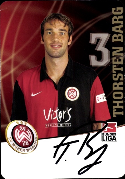 Autograph card footballer Thorsten Barg, SV Wehen Wiesbaden, autograph