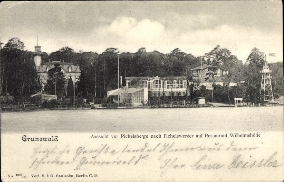 Postcard Berlin Spandau, Pichelsberg, Pichelswerder, Restaurant Wilhelmshöhe in Grunewald