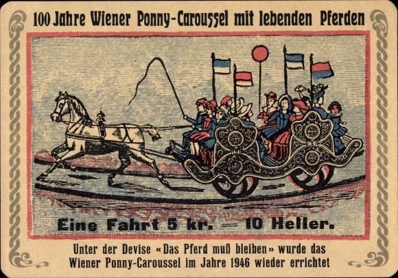 PC Vienna 2 Leopoldstadt Prater, 100 years Vienna Pony Carousel with live horses, Reinprecht company