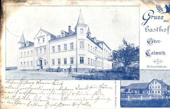 Postcard Colmnitz Klingenberg in the Eastern Ore Mountains, Inn