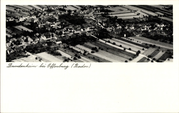 Postcard Dundenheim Neuried in Baden, aerial photograph