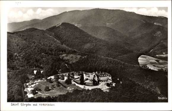 Postcard Obereggenen Schliengen in the Black Forest, Bürgeln Castle, aerial photograph