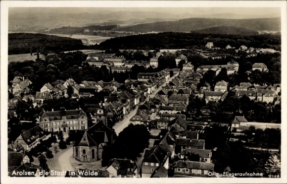 Postcard Bad Arolsen in Hesse, panorama, aerial photograph