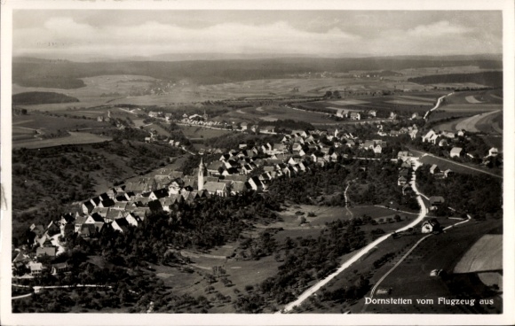 Postcard Dornstetten in the Black Forest Württemberg, aerial view of landscape, Kurhaus zur Blume, r Sti