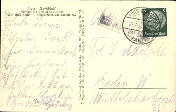 Postcard Petersdorf Bad Saarow in der Mark, aerial photograph