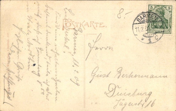 Postcard Barmen Wuppertal, suspension railway at Neuenweg
