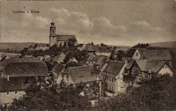 Postcard Leuben Nossen in Saxony, partial view
