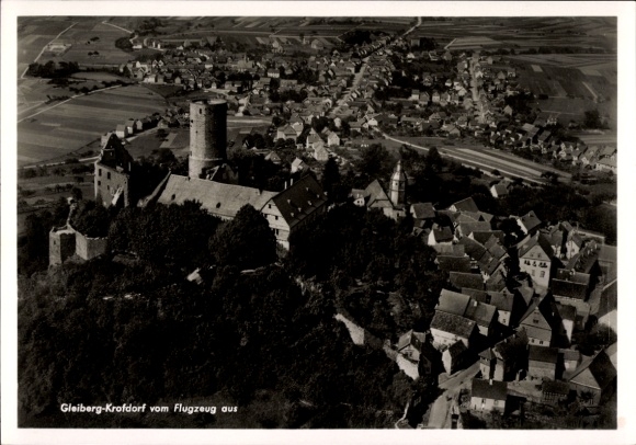 Postcard Krofdorf Gleiberg Wettenberg in Hesse, aerial photograph