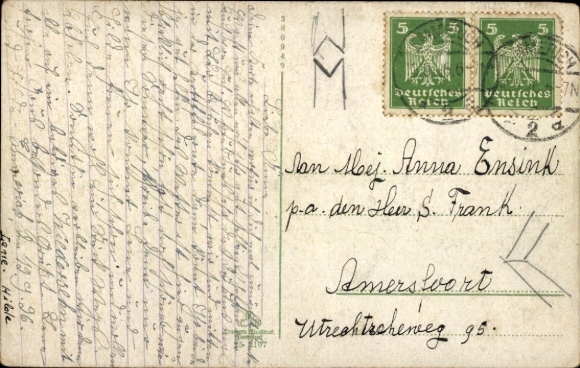 Postcard Emmerich am Niederrhein, various views of the Protestant church, cityscape, Sch...