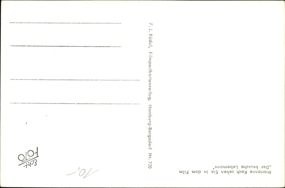 Postcard actress Marianne Koch in the chaste bon vivant, portrait, autograph