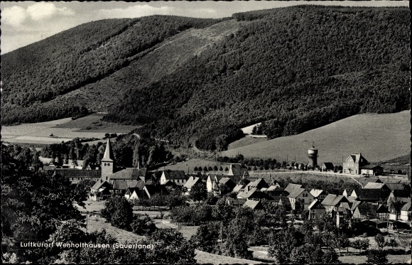 Postcard Wenholthausen Eslohe in the Sauerland, panorama of the place