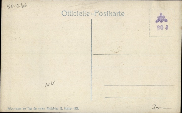 PC Berlin Wilmersdorf Schmargendorf, international balloon races Oct. 1908