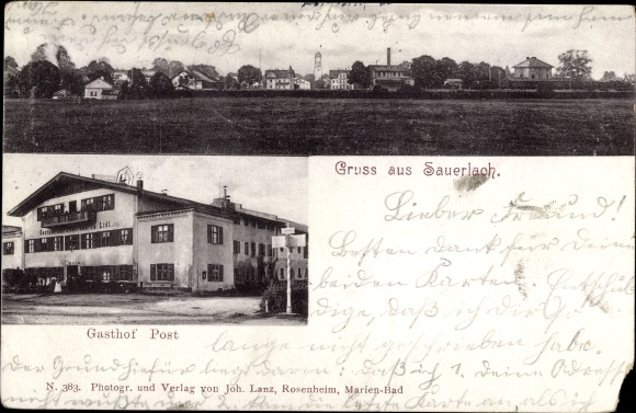 PC Sauerlach in Upper Bavaria, overall view, Gasthof zur Post, owner Th. Lidl