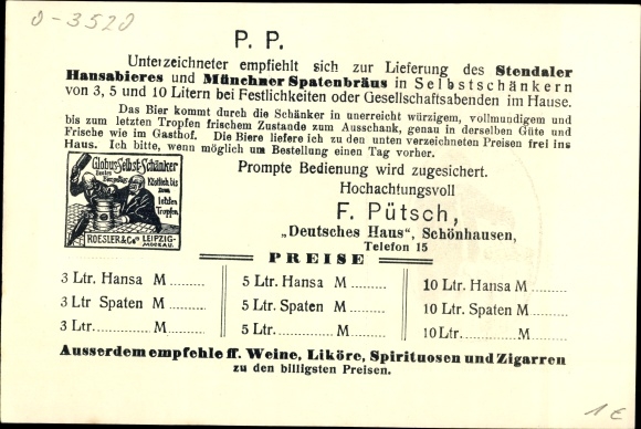 Postcard Schönhausen Elbe, Gasthof Deutsches Haus, Fr. Pütsch