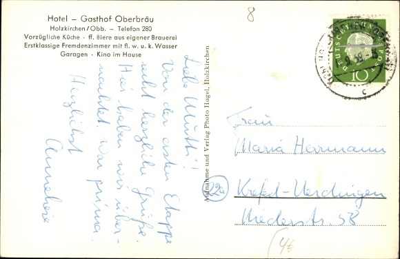 Postcard Holzkirchen in Oberbayern, Hotel Gasthof Oberbräu