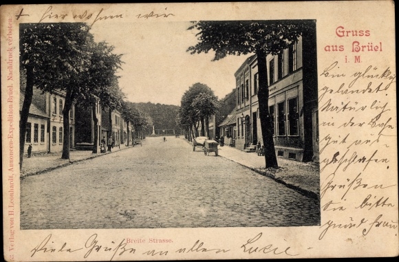 Postcard Brüel in Mecklenburg, Breite Straße