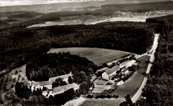 Postcard Krumbach Swabia, aerial photograph