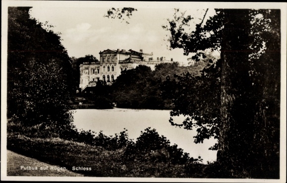 Postcard Putbus on the island of Rügen, Putbus Castle
