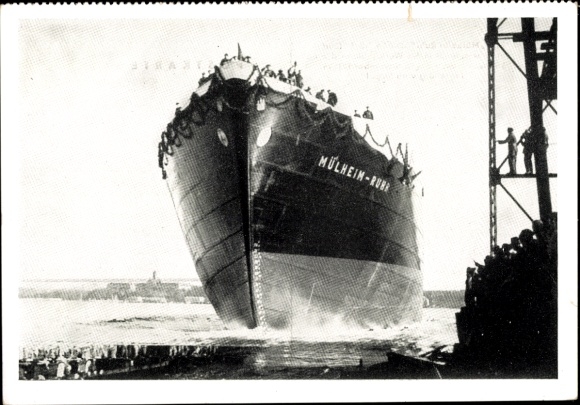 Ak Flensburg, MS Mülheim Ruhr, lancering, 15 november 1937