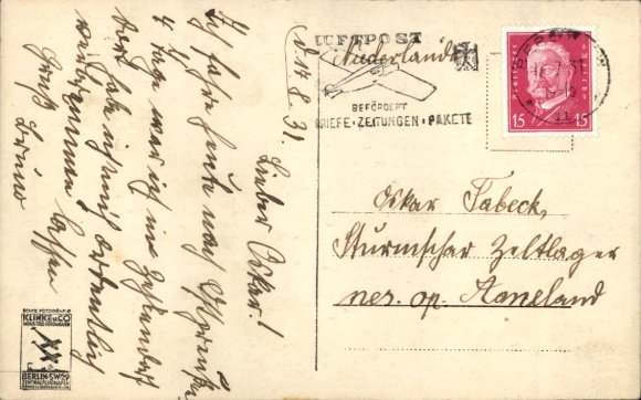 Postcard Berlin Tempelhof, central airport