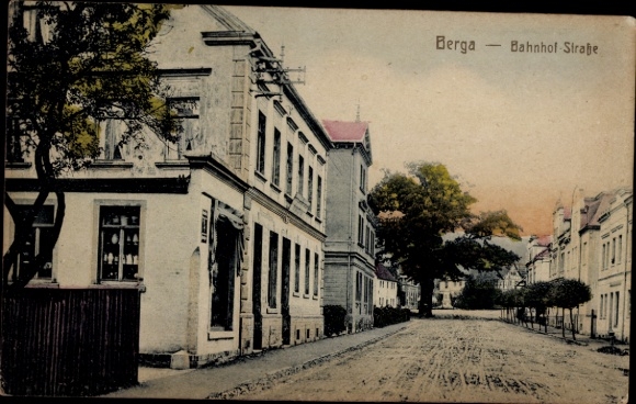 Ak Berga an der Elster Thüringen, Bahnhofstraße