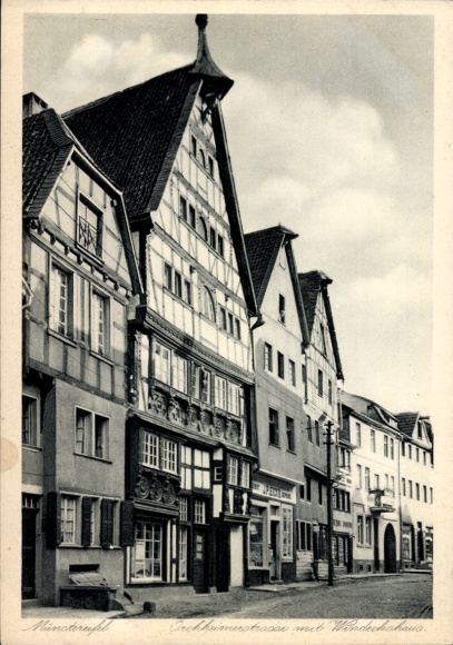 Postcard Bad Münstereifel in North Rhine-Westphalia, street section with Windeckhaus