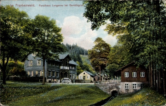 Postcard Geroldsgrün in the Franconian Forest Upper Franconia, Forsthaus Langenau