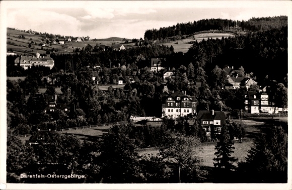 Postcard Bärenfels Altenberg in the Ore Mountains, partial view