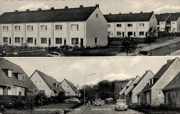 Ak Tegelhörn Itzehoe in Holstein, Suder Allee, Kösliner Straße