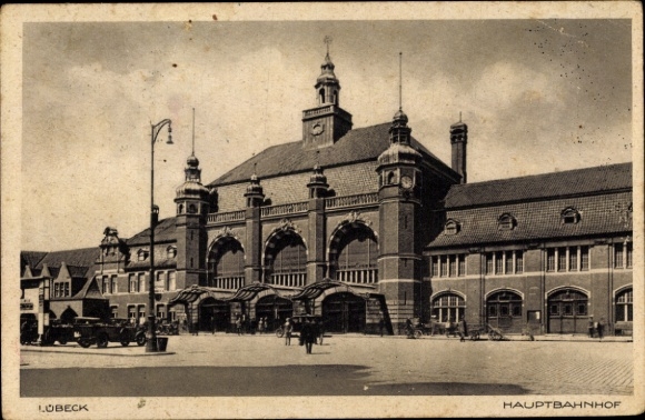 Ak Lübeck Mecklenburg, Blick auf den Hauptbahnhof 
