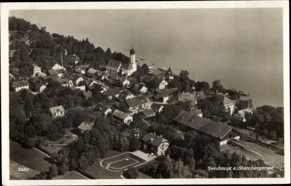 PC Seeshaupt am Starnberger See Oberbayern, view of the place, aerial photo