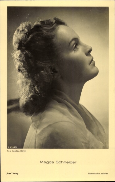 Actrice Magda Schneider, profielportret, Ross Verlag A 2166 1