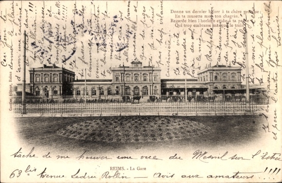 Ak Reims Marne, Bahnhof