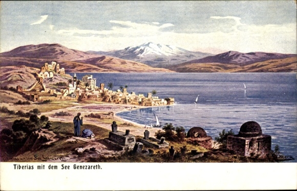 Artysta KP Perlberg, F., Tiberias Izrael, Panorama, Patrz Galilea