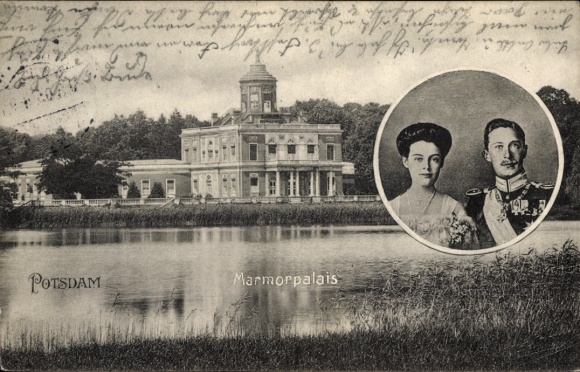 Ak Potsdam, Marmeren Paleis, Kroonprins Wilhelm, Kroonprinses Cecilie