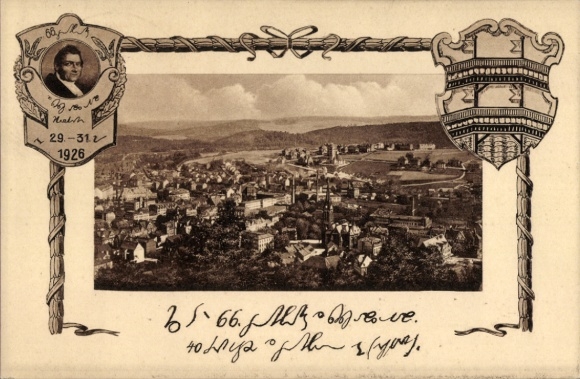 Ak Aue im Erzgebirge Sachsen, Stadtansicht, Portrait, Jahr 1926, 