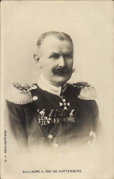 Ak Wilhelm II, König von Württemberg, Portrait, Orden