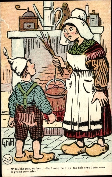 Artist Postcard Griff, don&#39;t touch me, well I tell my pec what you did with Jean under the big apple tree