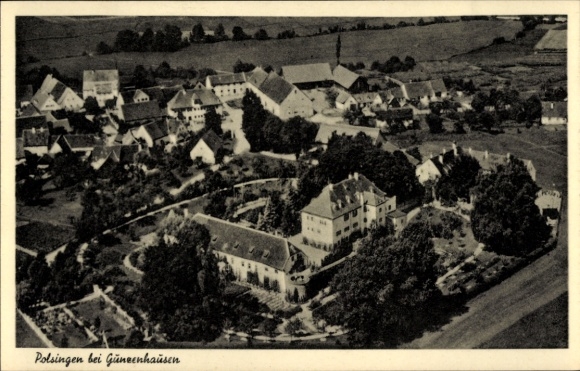 Ak Polsingen in Mittelfranken, Fliegeraufnahme