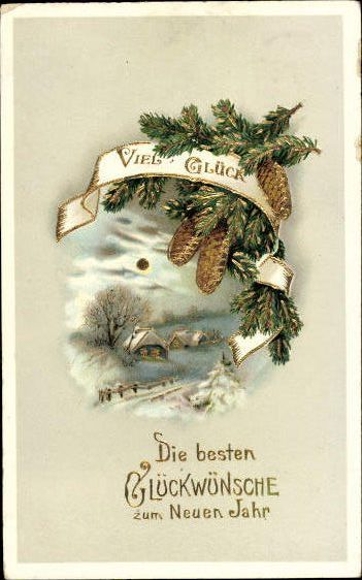 Set von 76 AK Neujahr, diverse Ansichten