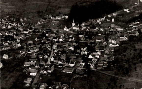 Postcard Fränkisch Crumbach in the Odenwald, aerial photograph