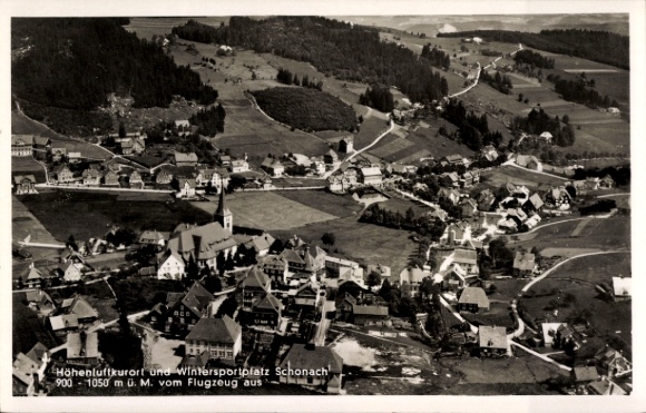 Ak Schonach in het Zwarte Woud, luchtfoto