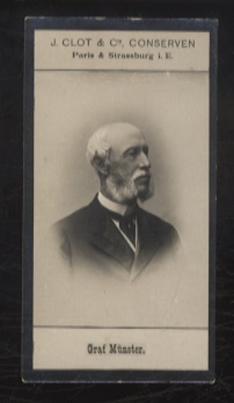 Sammelbild J. Clot & Cie. Konserven, Foto Adel Georg Herbert Fürst Münster v. Derneburg, Diplomat