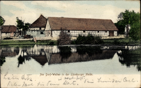 Ak Dorf-Weiher in der Lüneburger Heide