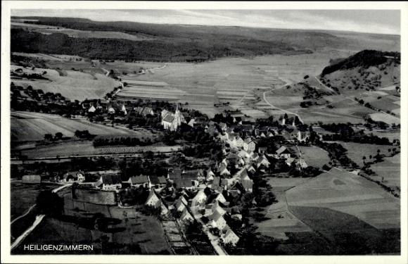 Postcard Heiligenzimmern Rosenfeld in the Zollernalbkreis Württemberg, aerial photograph of rural surroundings