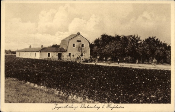 Postcard Gräbendorf Heidesee in Brandenburg, youth hostel