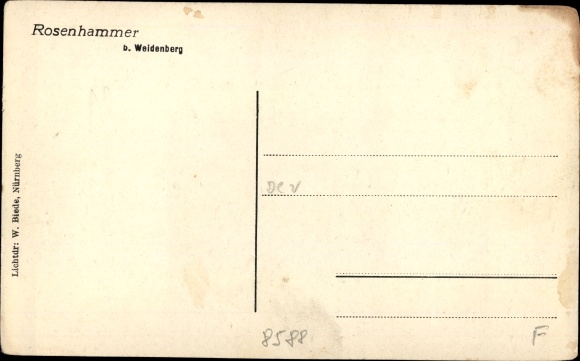 Postcard Rosenhammer Weidenberg Upper Franconia, partial view